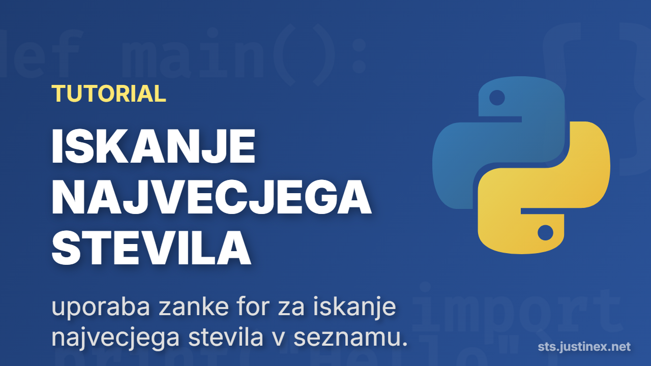 ISKANJE NAJVECJEGA STEVILA